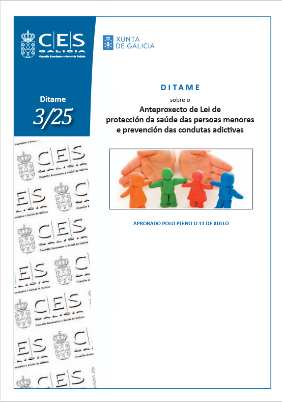 Ditame sobre o anteproxecto de Lei de protección da saúde das persoas menores e prevención das condutas adictivas
